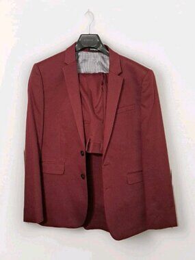 Express Men’s Red Extra Slim Fit 2 Piece Suit Pants Cotton 38S 30x30 Jacket Coat